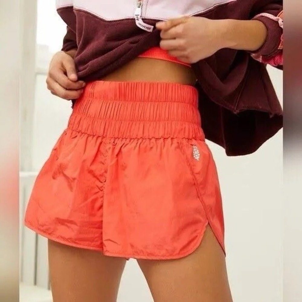 FP Movement‎ Free People The Way Home Athletic Shorts Orange High Waist Medium - Picture 4 of 12